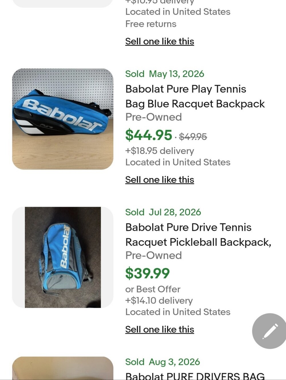 080326 Babolat Pure Drive Pack Tennis Racquet Backpack Racket Bag Black White Bl - Picture 6 of 7